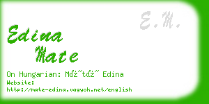 edina mate business card